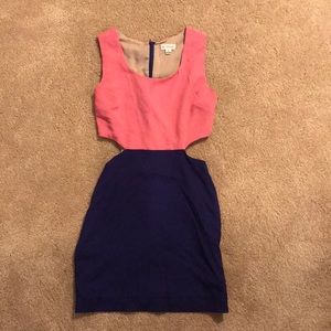 Cut out color block dress